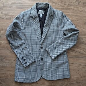 Plaid Black and White Women's Blazer